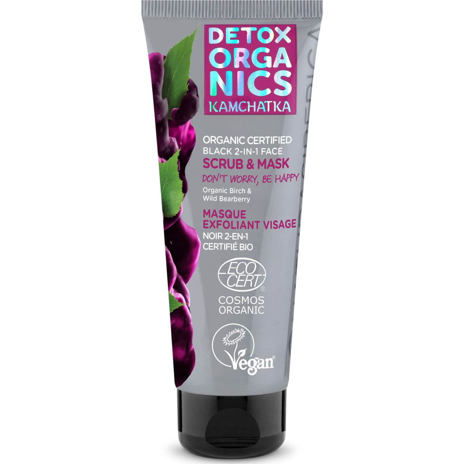 Natura Siberica Exfoliating Scrub and Black Mask 2 In 1 Bio 75ml