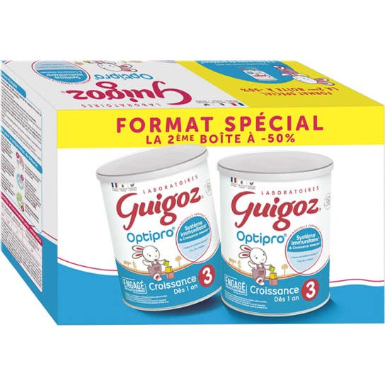 Guigoz 3 Optipro Lait Poudre Croissance 2x780g