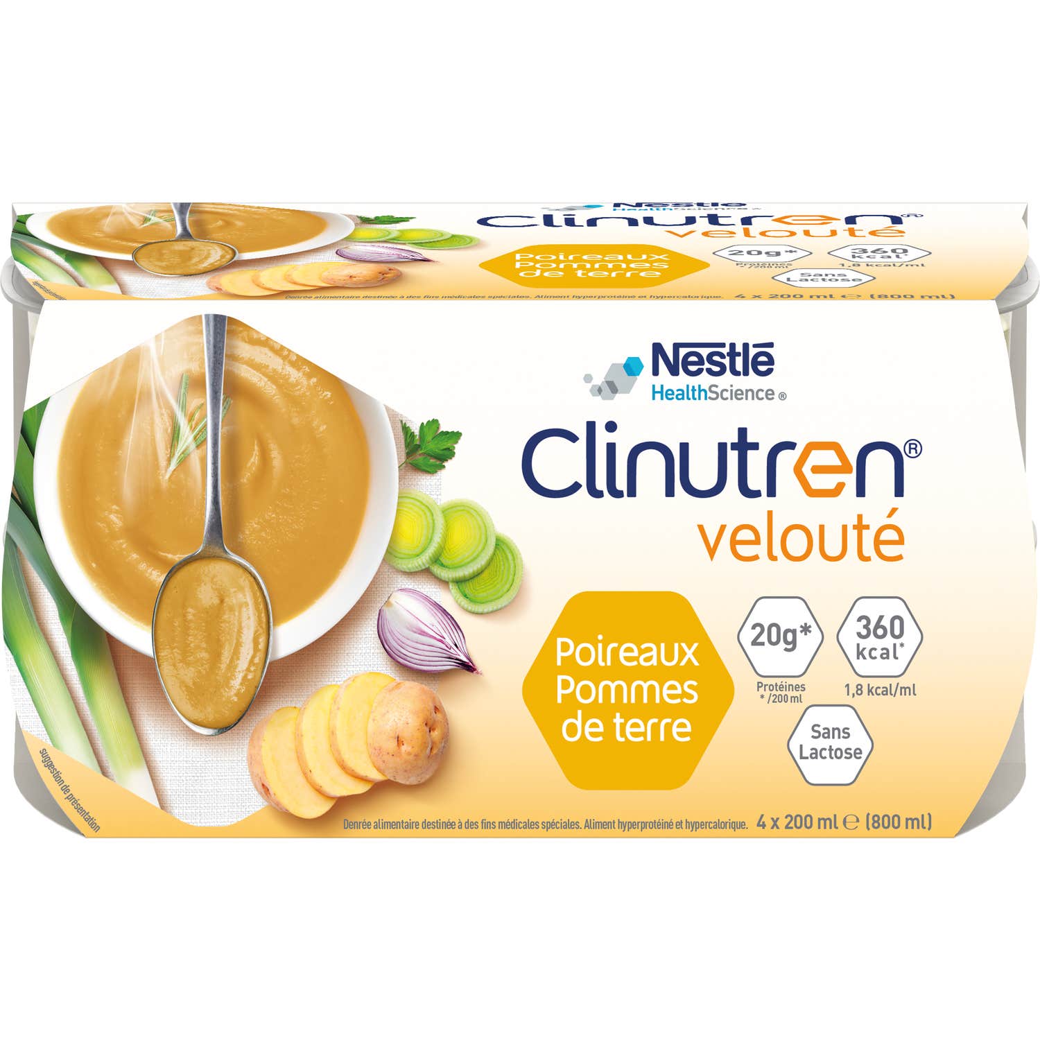 Clinutren Soupe Veloute Poireaux Pommes de terre 4x200ml