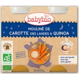 Babybio Petits pots Menu Légumes & Quinoa Bio dès 8 mois 2 x 200 g
