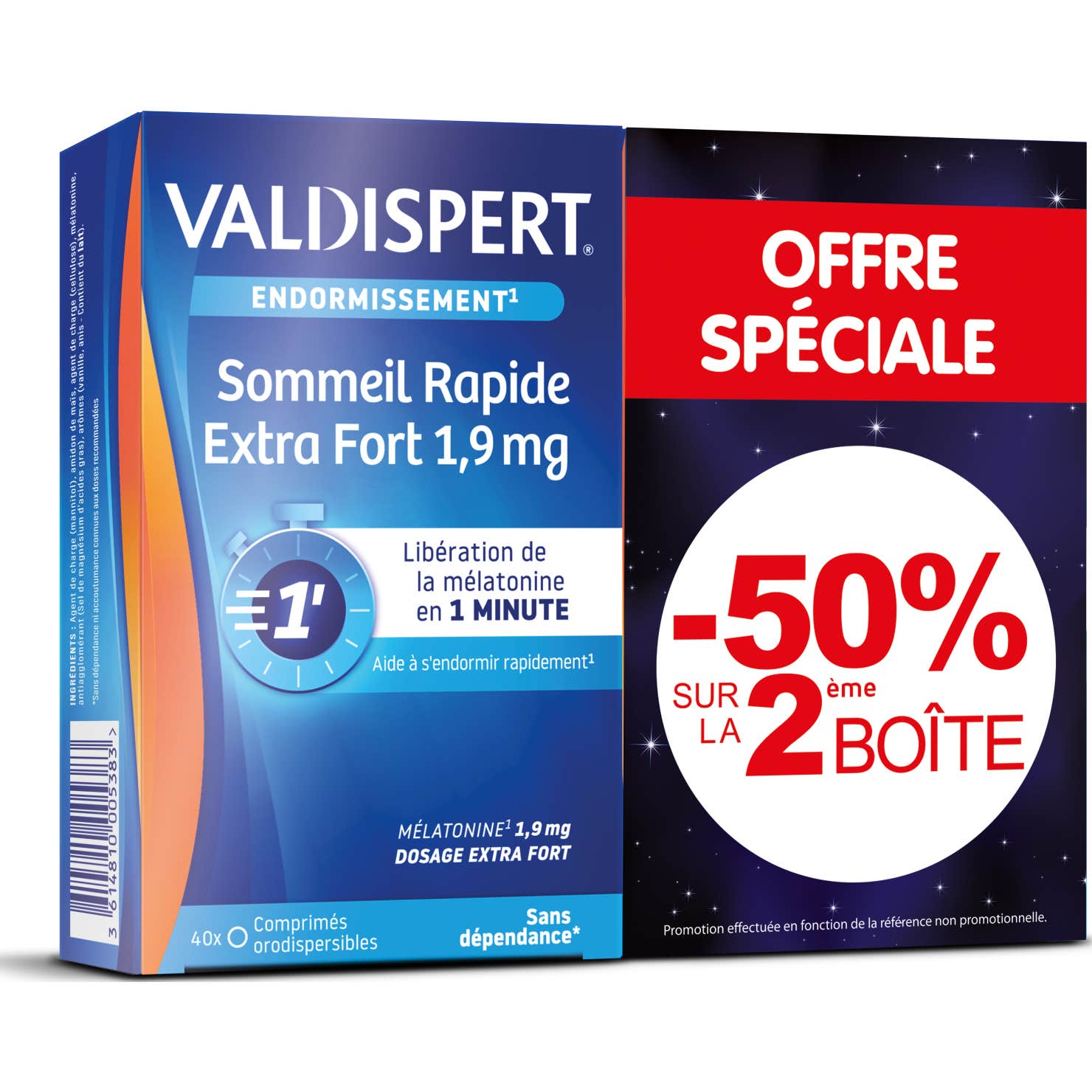 Valdispert Mélatonine 1,9mg 2x40 Comprimés