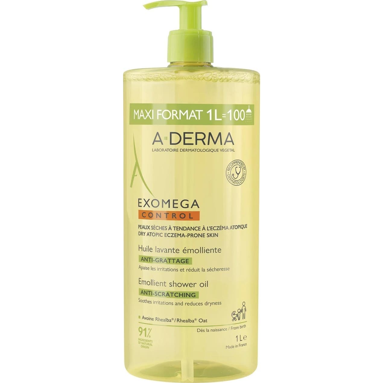 A-Derma Exomega Control Huile Lavante Émolliente 1000ml