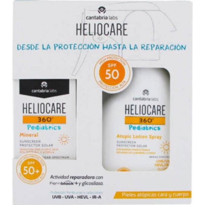 Heliocare 360º Pediatrics Atopic Lotion Spray Spf50 250 ml + Mineral Spf50+ 50ml Pack