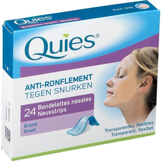 Quies Bandelettes Nasales Anti-Ronflement Taille L 24 Unités