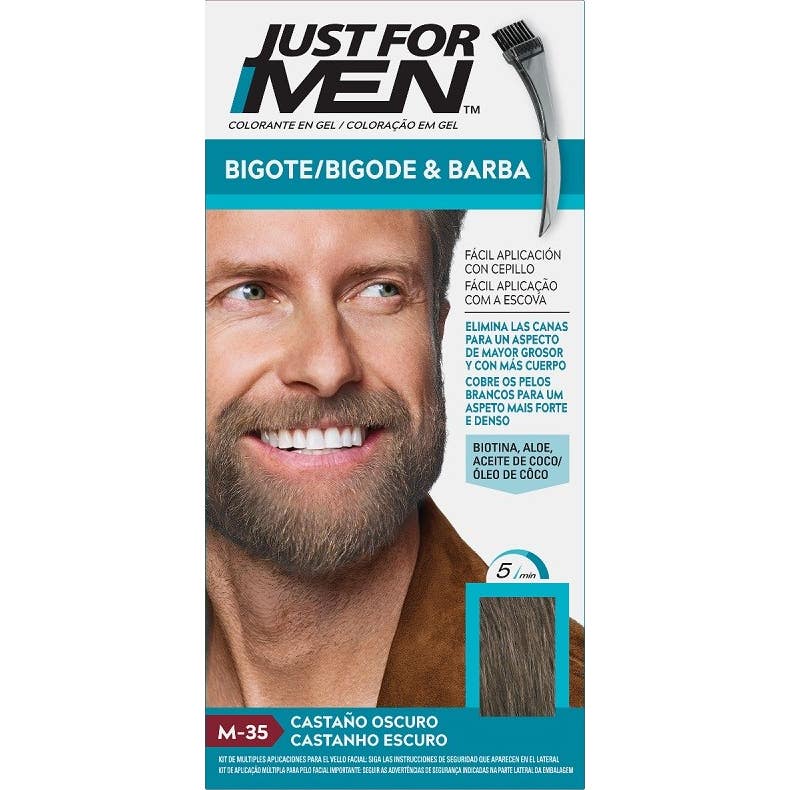 Just For Men Gel colorant brun foncé pour moustache et barbe 30 ml