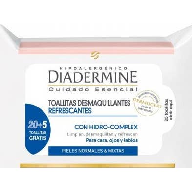 Diadermine Lingettes démaquillantes rafraîchissantes 25pcs