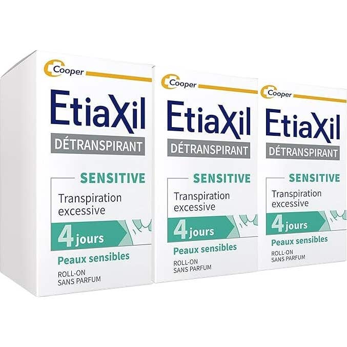 Etiaxil Détranspirant Sensitive Transpiration Excessive Peaux Sensibles 3x15ml