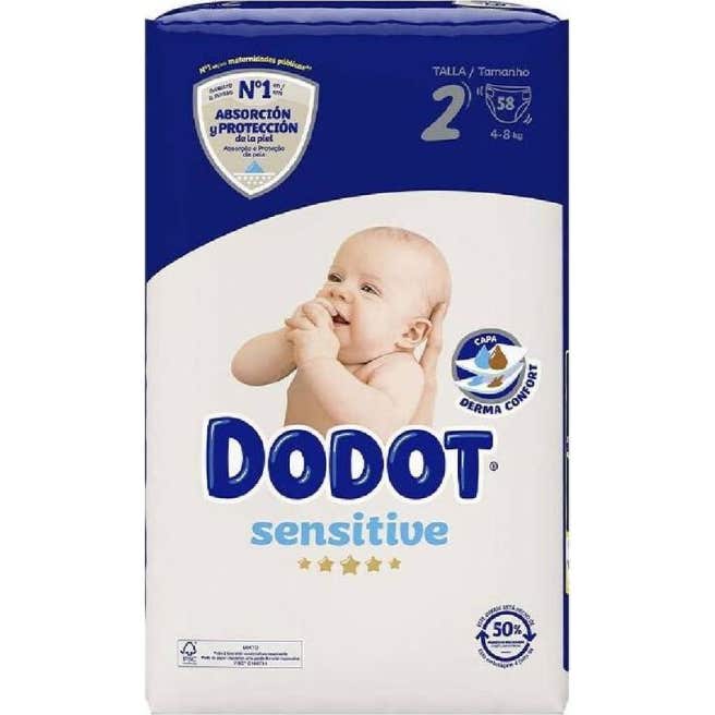 Dodot Couches Sensitive Taille 2 Nouveau-Nés 4-8Kg 58uts