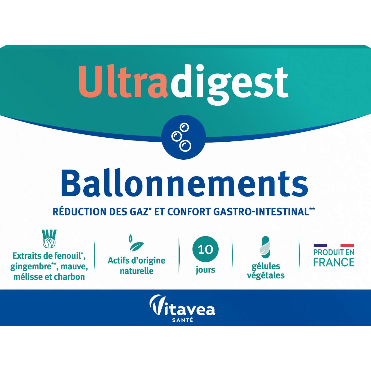 Vitavea Ultradigest Ballonnements 20 Gélules
