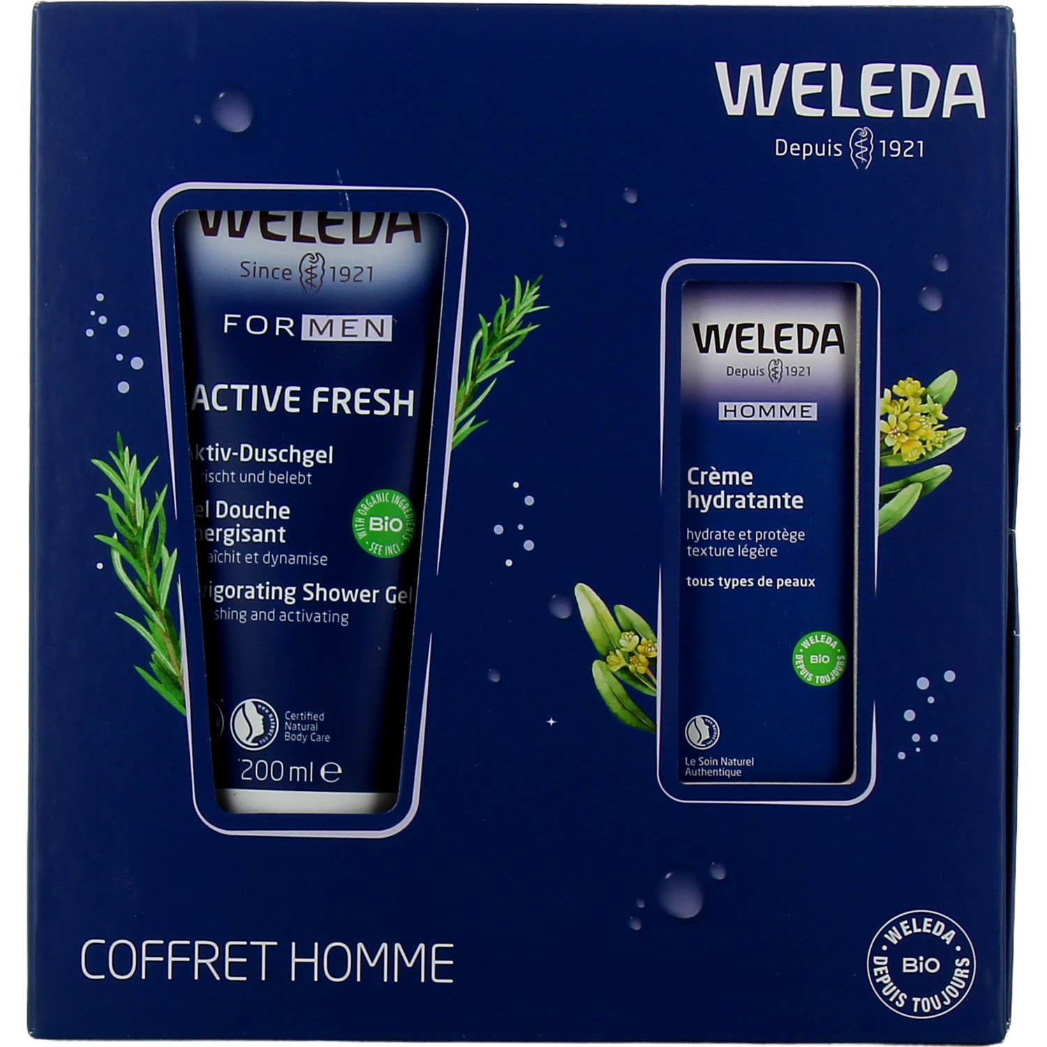 Weleda Coffret Homme Crème Hydratante + Gel Douche