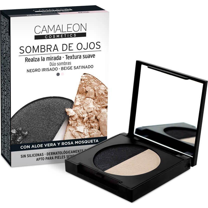 Camaleon Cosmetics Fard à Paupières Noir + Beige 2 x 2.3g