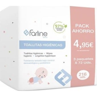 Lingettes pour bébés Farline Tri-Pack 3 x 72 pcs