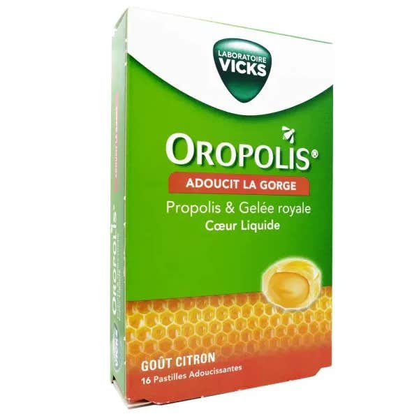 Vicks Oropolis Propolis & Gelée Royale Coeur Liquide 16 Pastilles