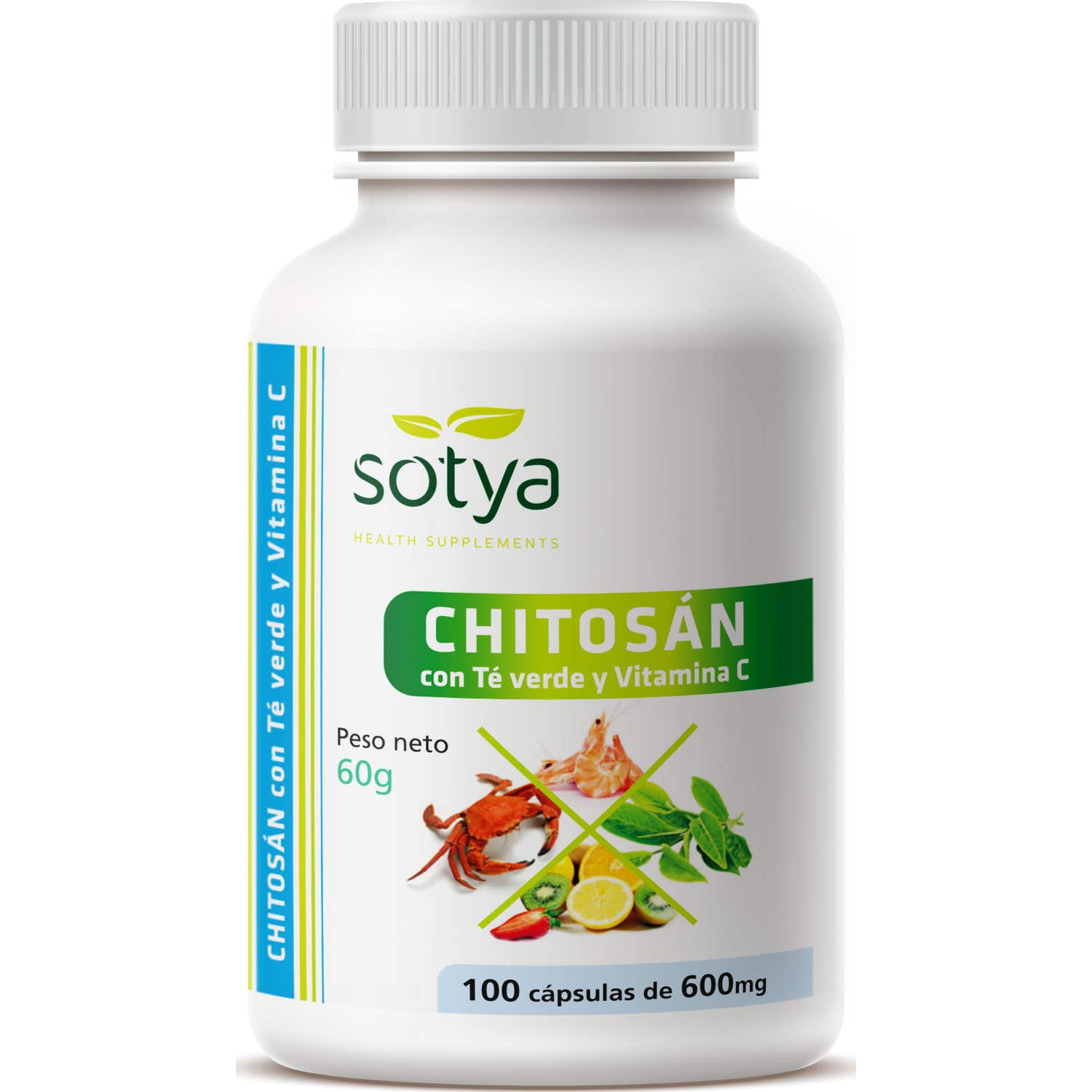 Sotya Chitosan + Thé Vert + Vitamine C 600mg 100caps