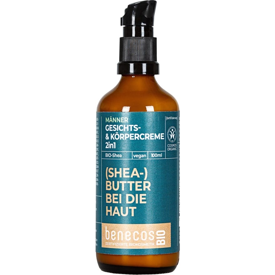 Benecos Crème Visage-Corps Homme Karité Bio 100ml
