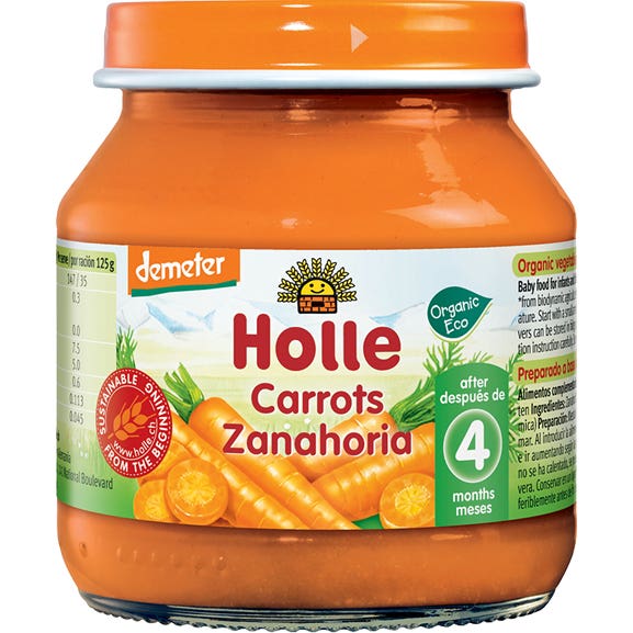 Holle Potito Carotte Pomme +4M 125g