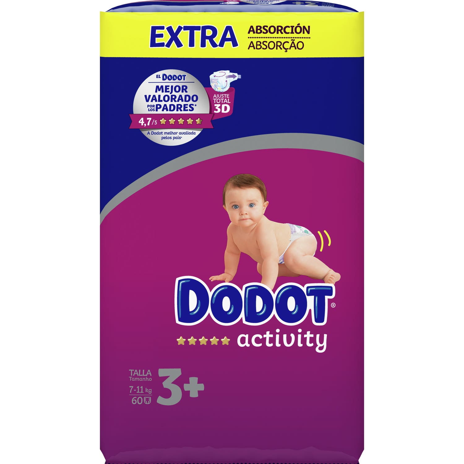 Couches Dodot Dodot Activity T-3 Extra 60 pcs