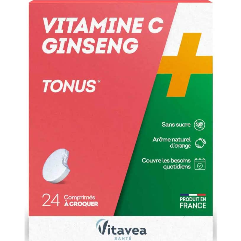 Vitavea Santé Vitamine C + Ginseng Tonus 24 Comprimés