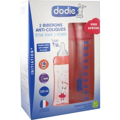 Dodie Biberons Anti-Colique +6m Rose 2x330ml