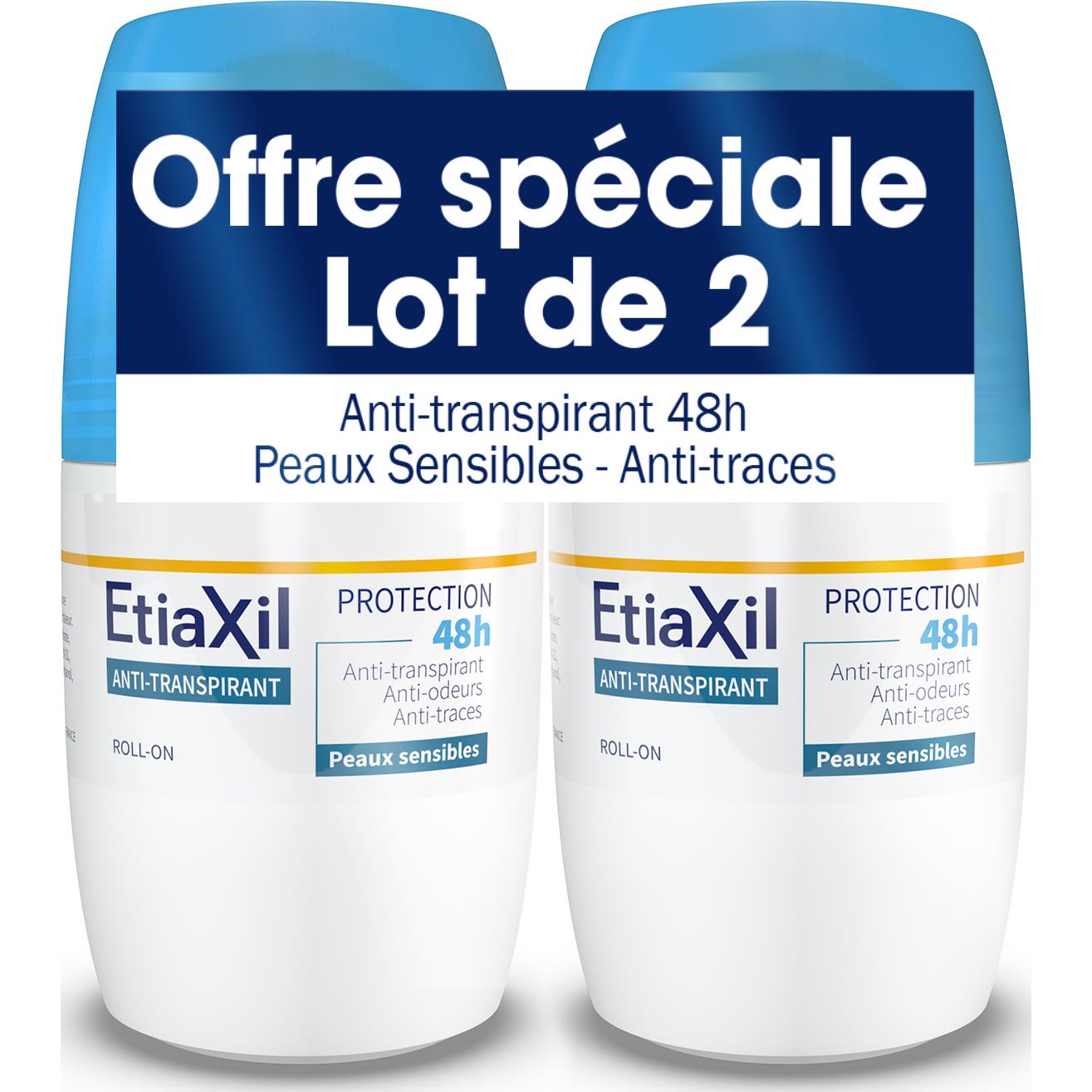 Etiaxil Déodorant Anti-Transpirant Protection 48h Roll-On 2x50ml