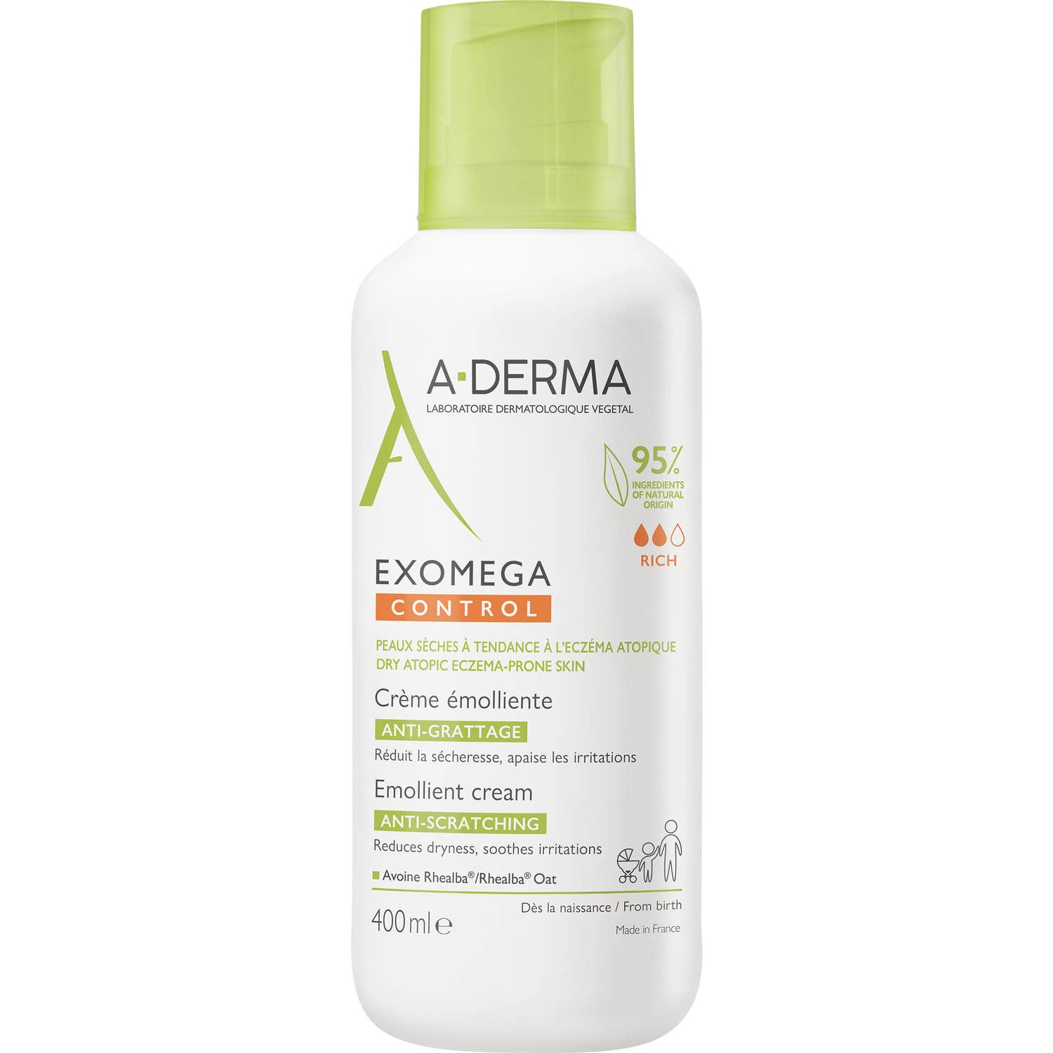 A-Derma Exomega Control Crème Émolliente Anti-Grattage 400ml