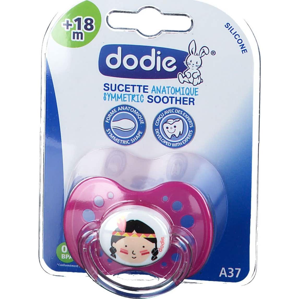 Dodie Sucette +18 Mois Fille Silicone Avec Anneau N°37