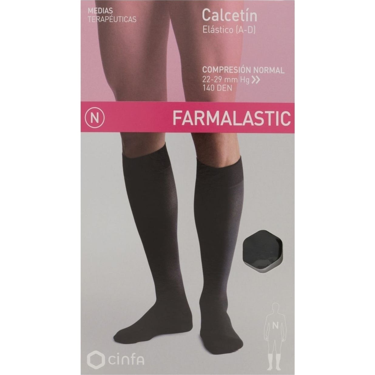 Farmalastic Antibacterial Compression Normale Noir TS