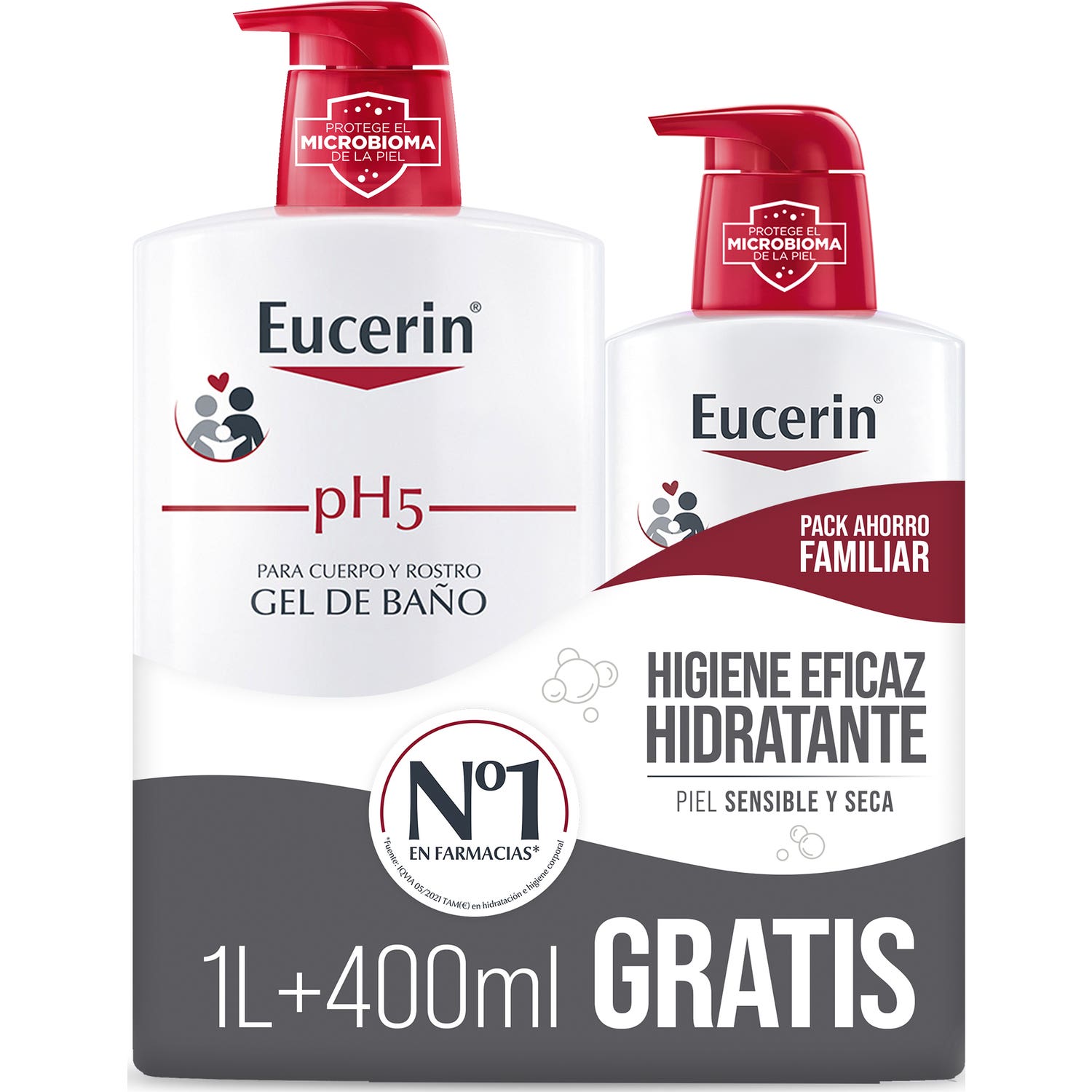 Eucerin® Family Pack Gel de Bain 1l + 400ml