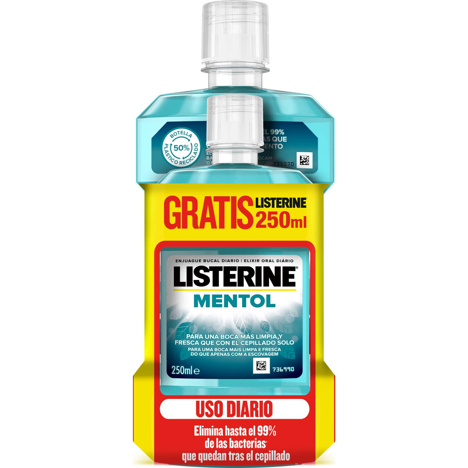 Listerine® menthol 500ml + 250ml