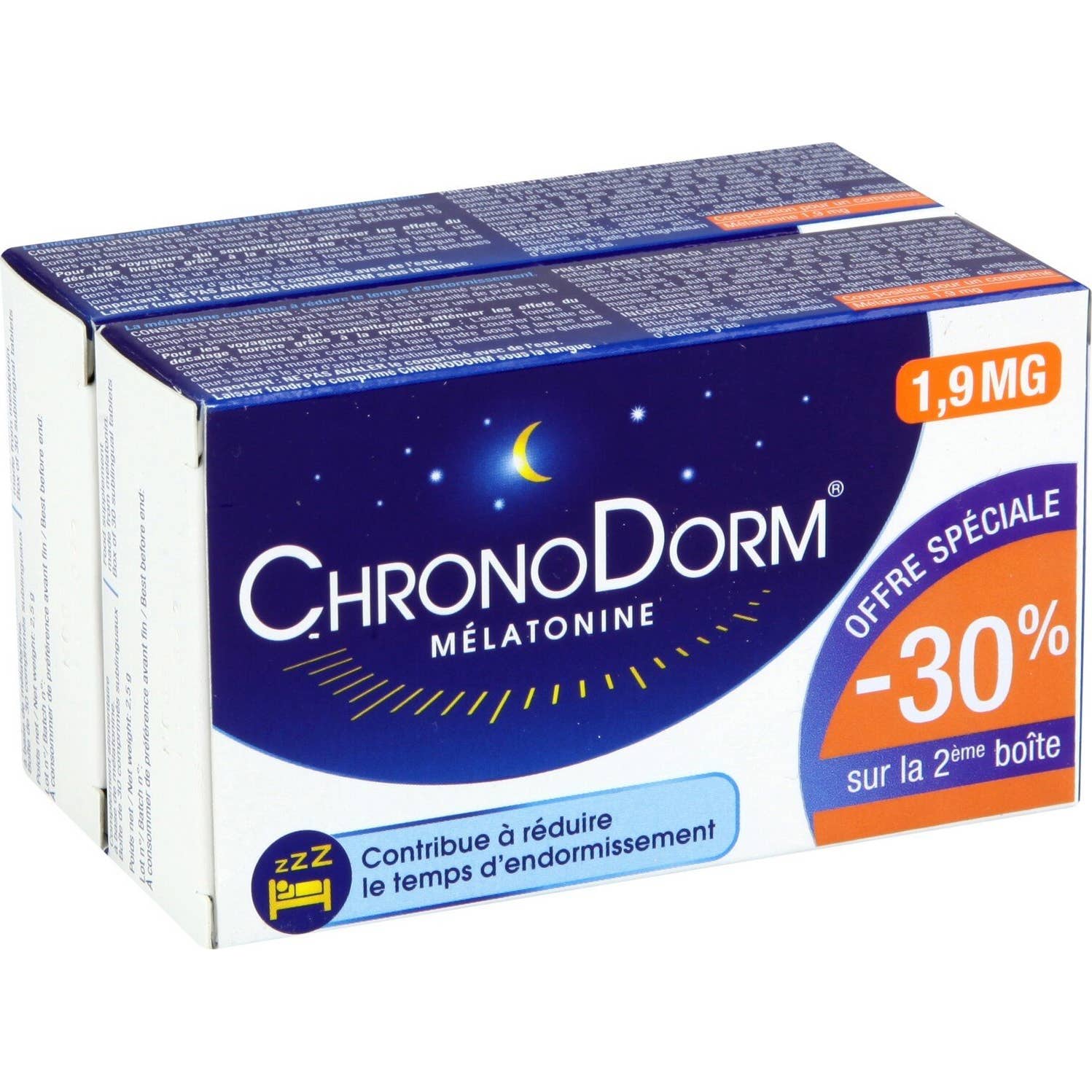 LABORATOIRES IPRAD M&eacute;latonine 1.9mg Flash 2x30 Comprimes Sublinguaux Chronodorm