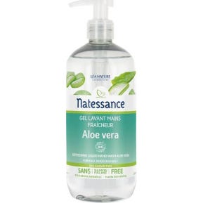 Natessance Gel Lavant Mains Fraîcheur Aloe Vera Bio 500 ml