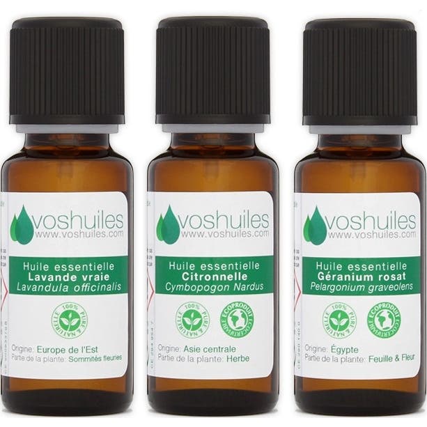 Voshuiles Kit « Insectes, Moustiques, Guêpes, Fourmis... » 3 Huiles Essentielles