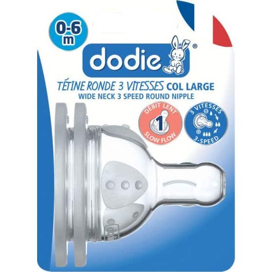 Dodie Tétines Rondes 3 Vitesses Débit 1 0-6 Mois 3uds