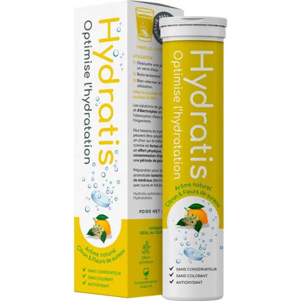 Hydratis Solution d'Hydratation Accélérée Citron Fleur de Sureau 20comp