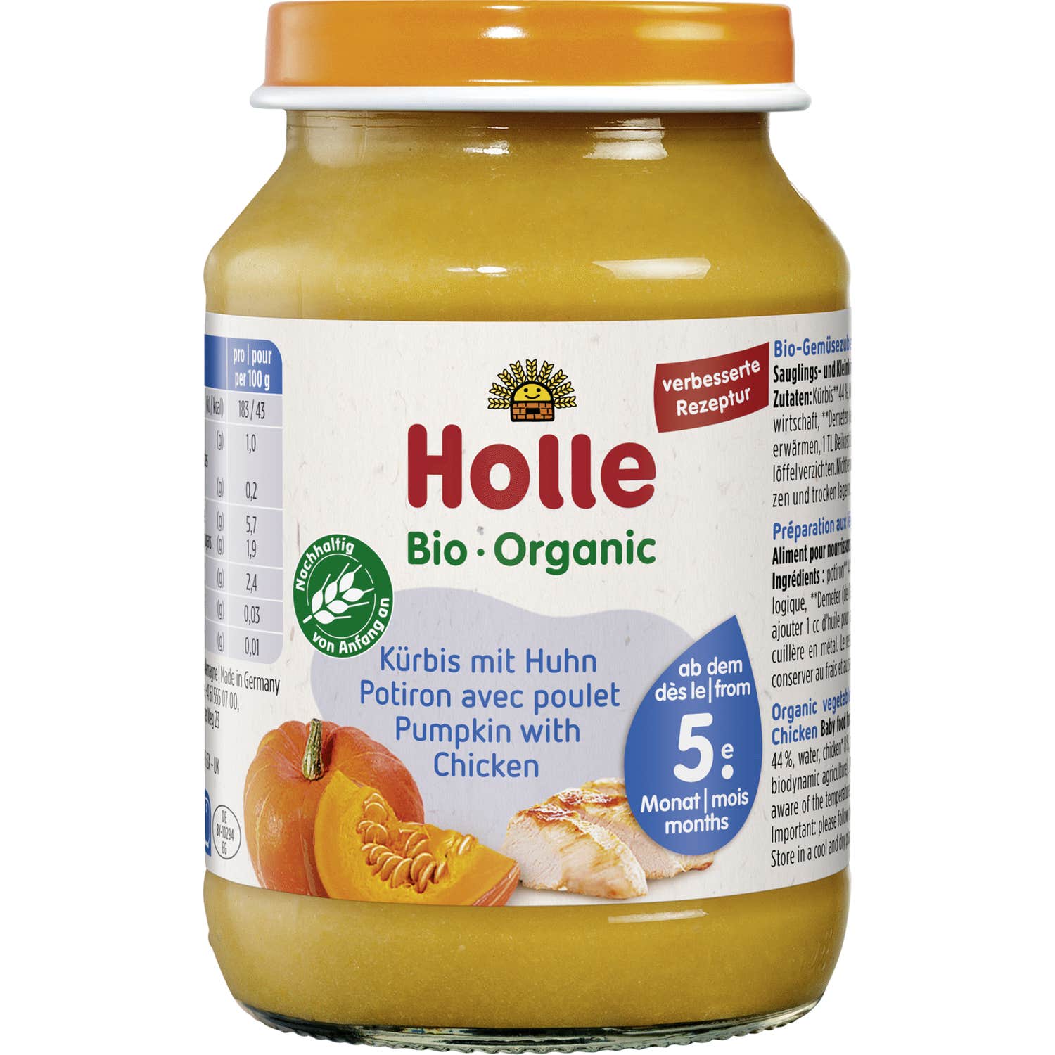 Holle Potitos Potiron Poulet 4M 190g