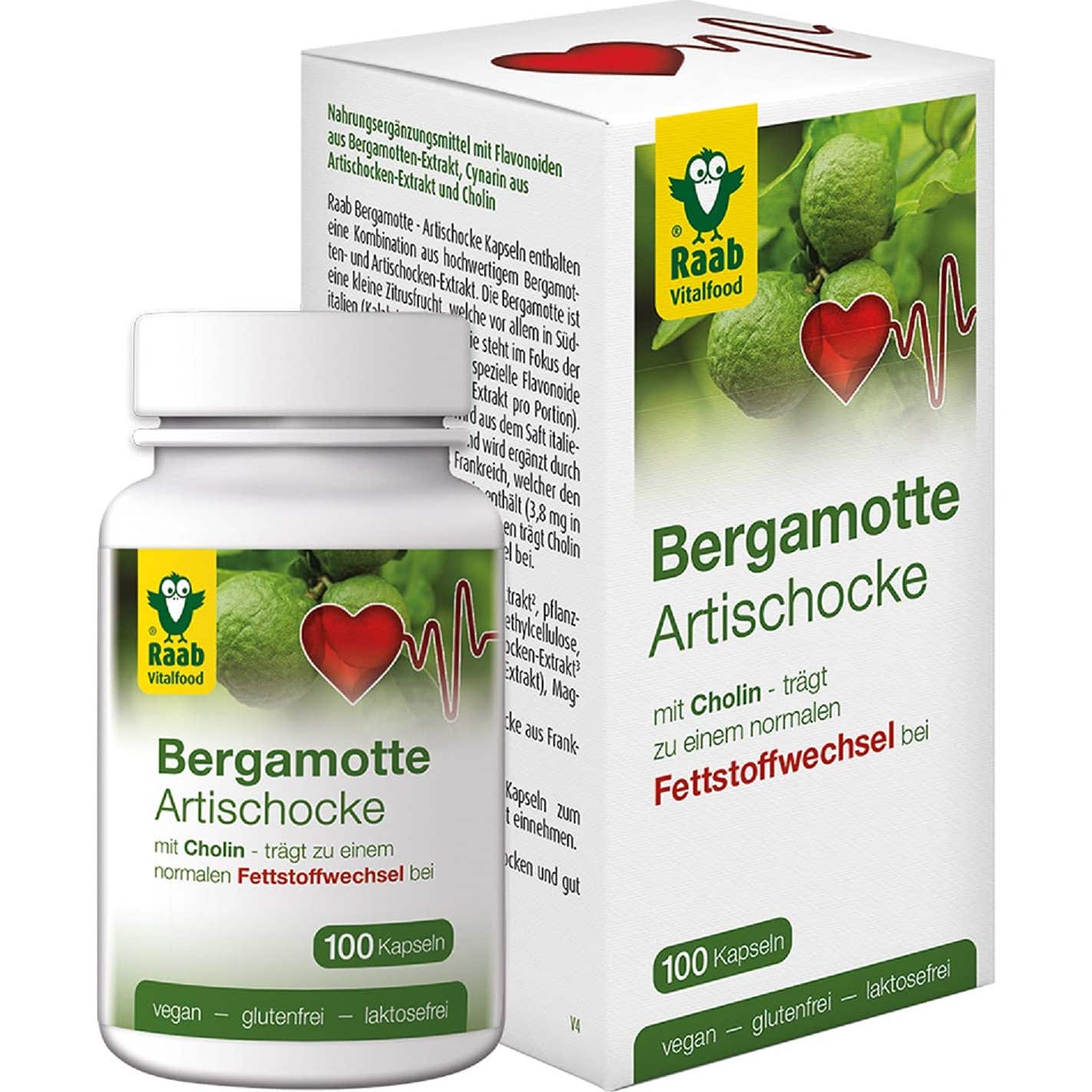 Raab Vitalfood Bergamote-Artichaut 100caps