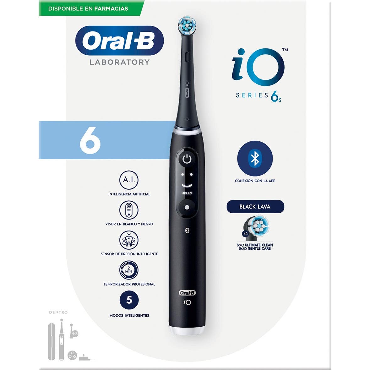 Oral-B Laboratory Kit Io 6 Escova Dentes Eletrica Preta + Recarg