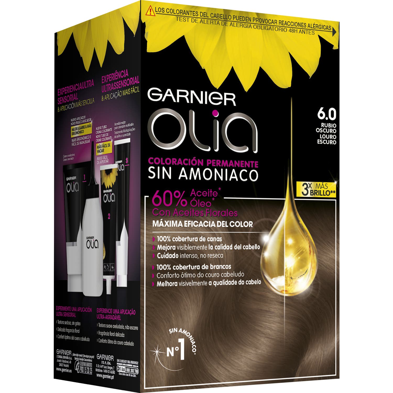 Garnier Olia Coloration permanente N°6.0 Blond foncé 4 pièces