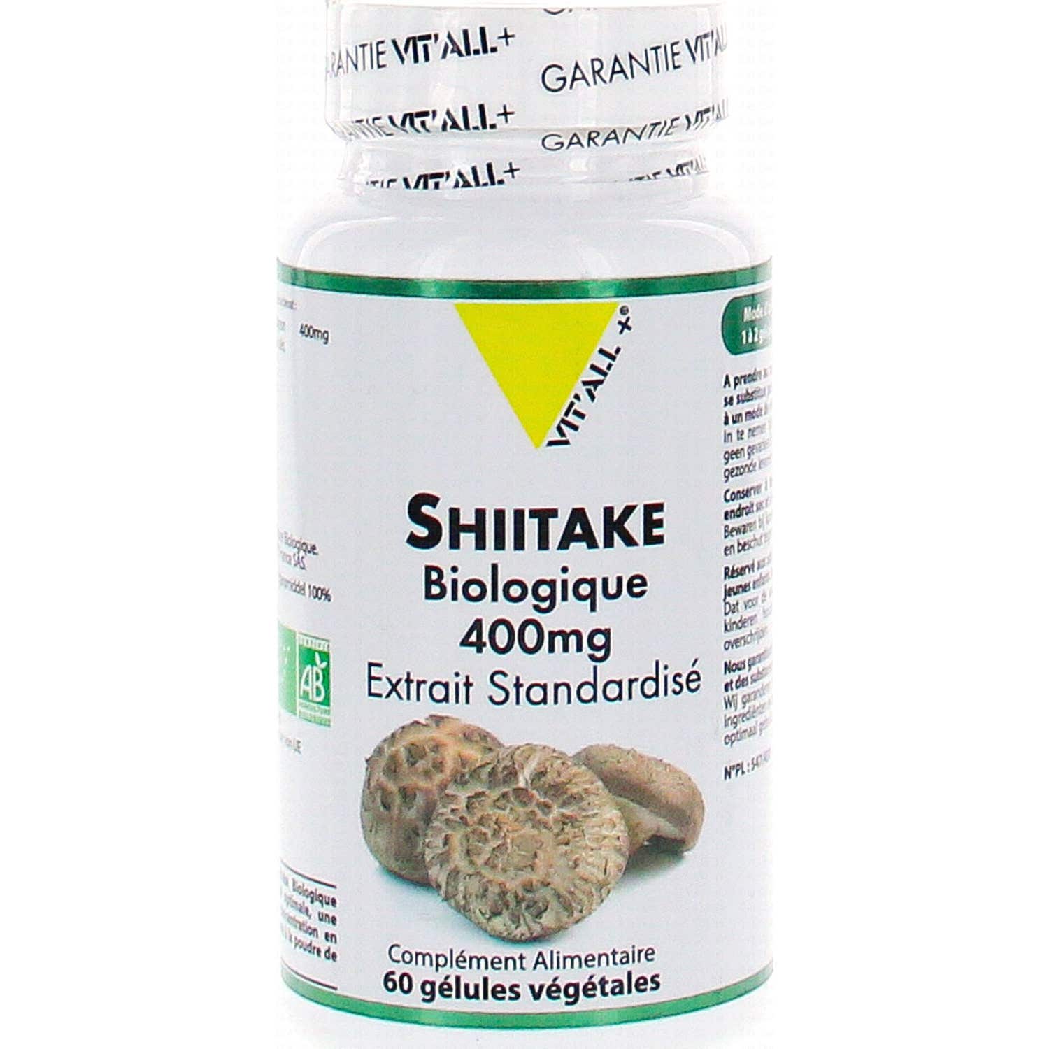 Vit'All+ Shiitake Biologique 400mg 60caps