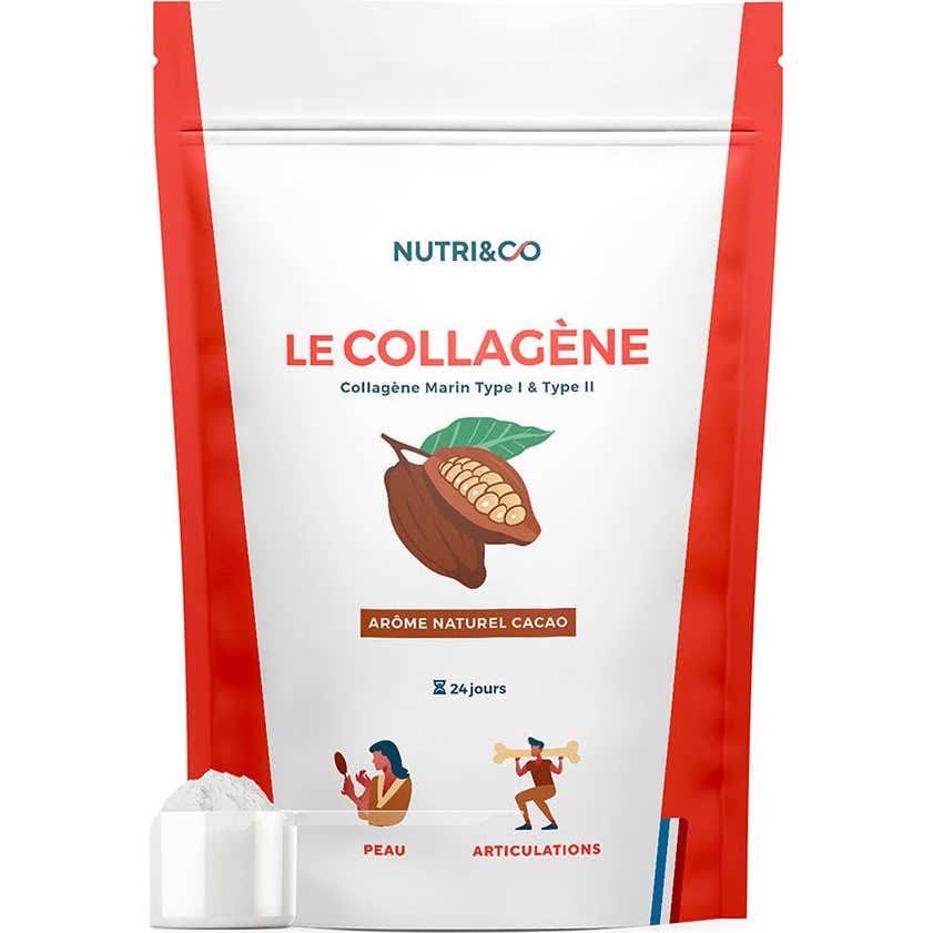 NutriCo Collagène Marin Type I II Arôme Cacao 240g