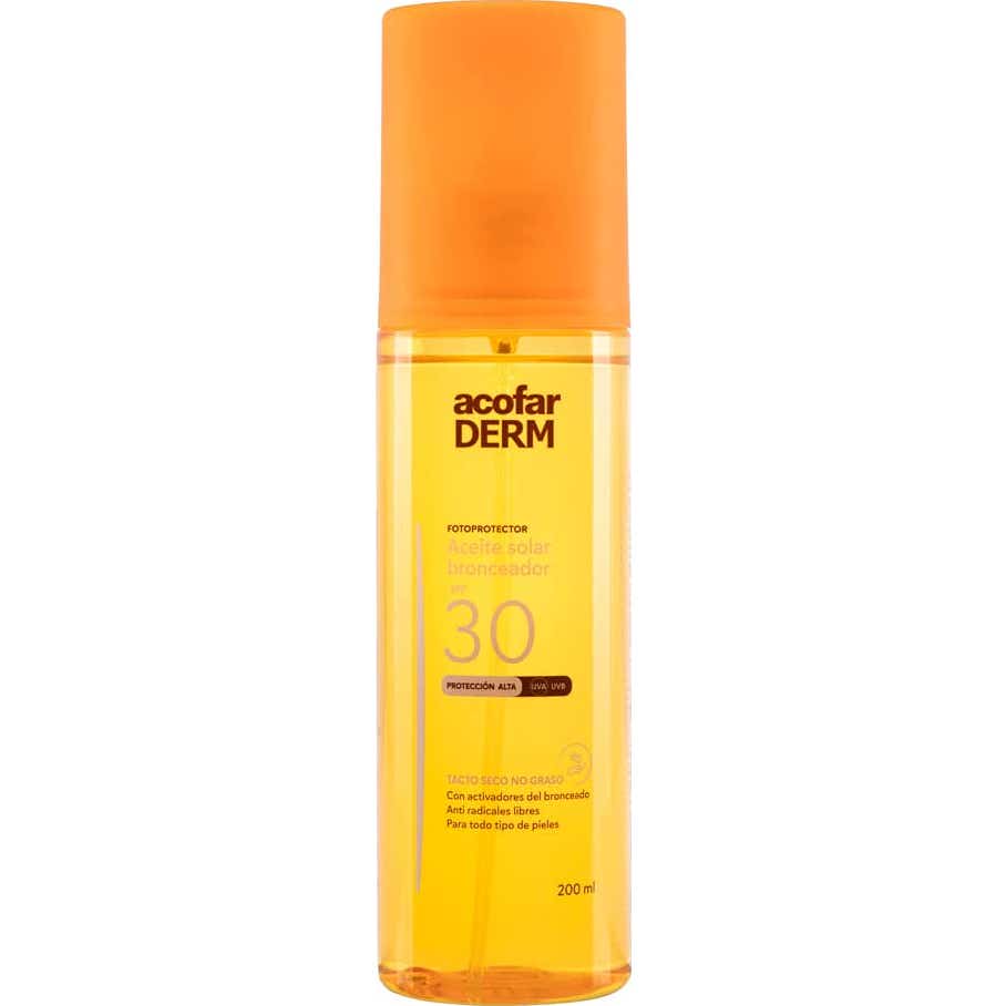 Acofarderm Spf 30 Huile Bronzante Sèche 200ml