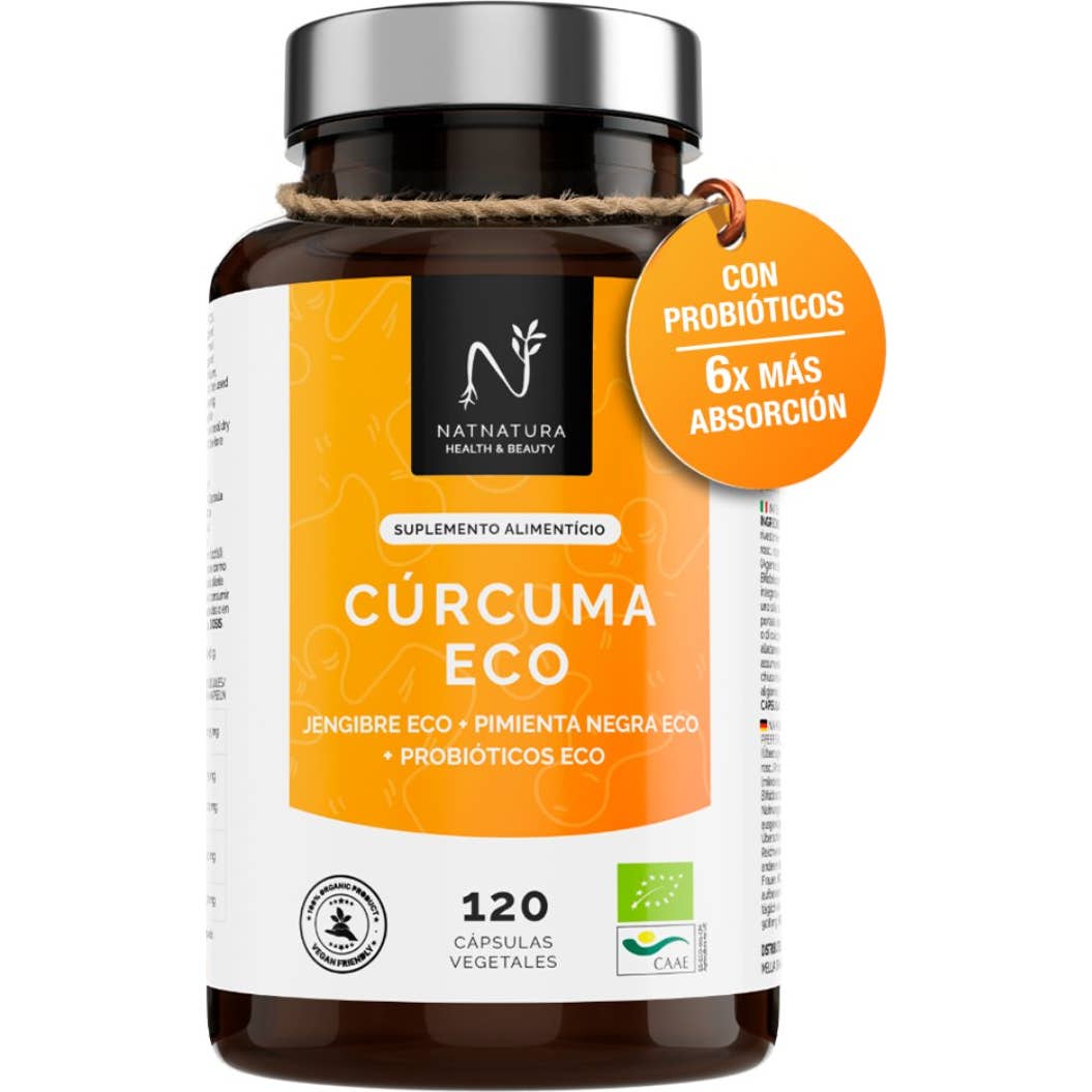 Natnatura Curcuma Gingembre Poivre Noir Probiotiques Bio 120 Gélules