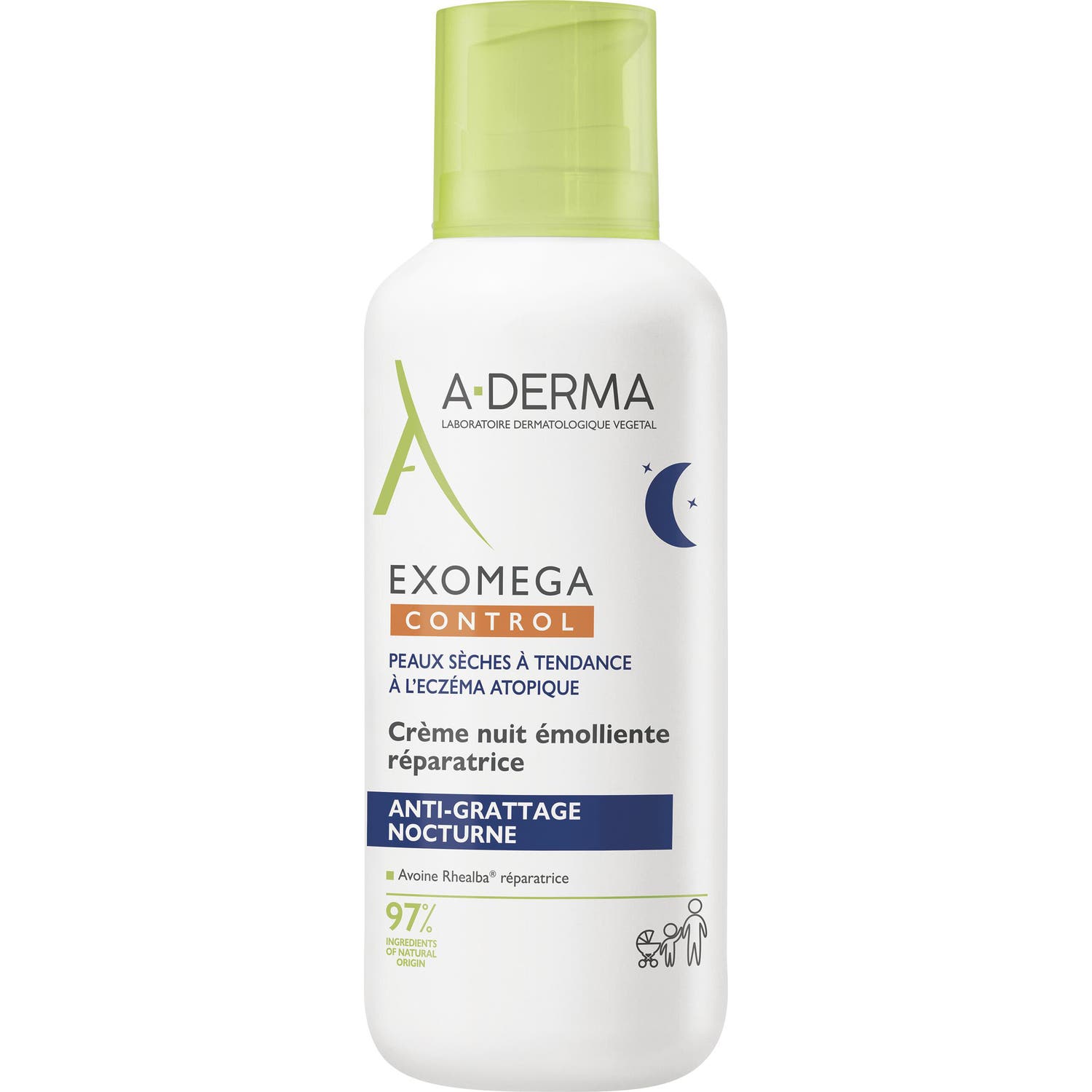 A-Derma Exomega Control Crème Nuit Émolliente Réparatrice 400ml