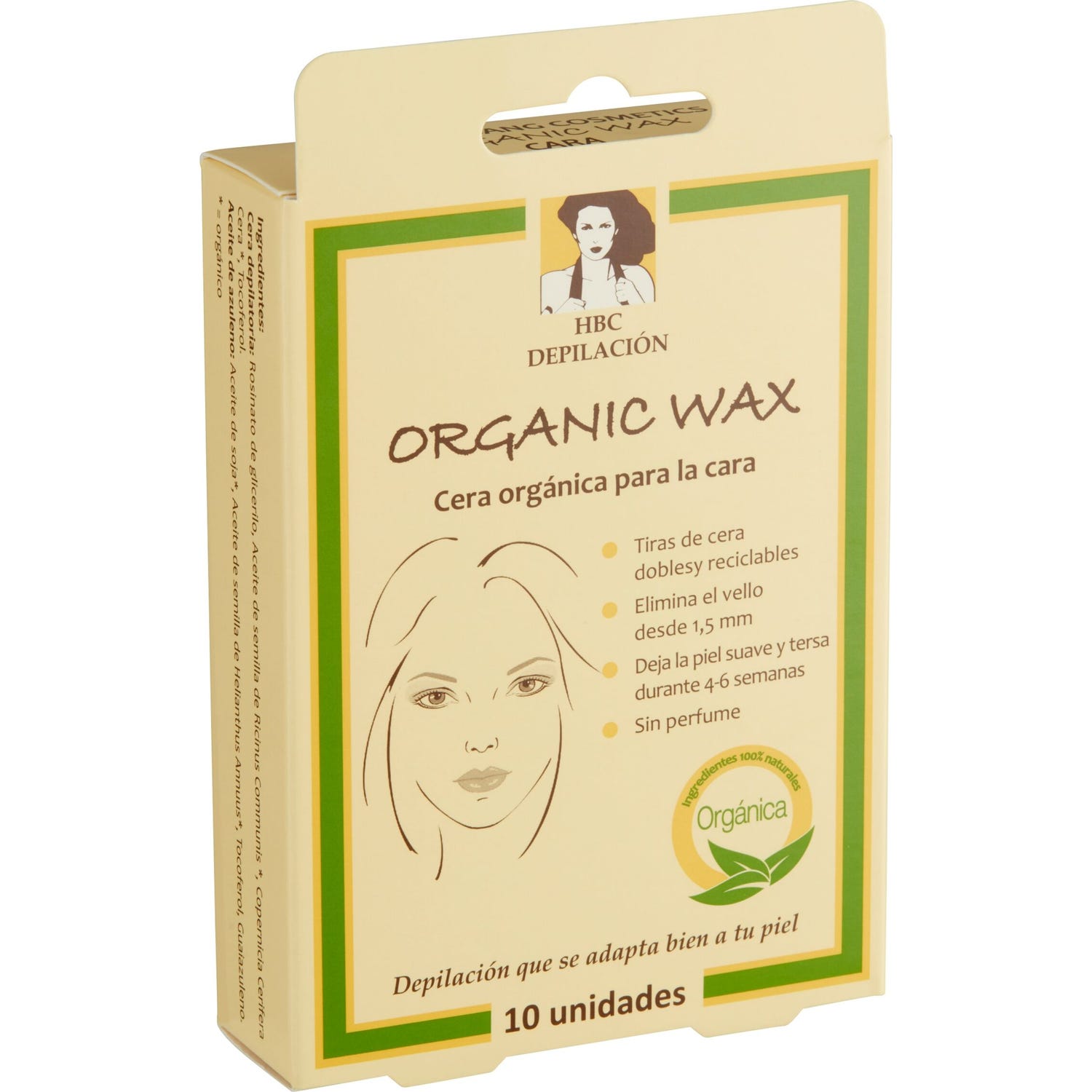 H.B.C. Cire organique - visage 10 bandes