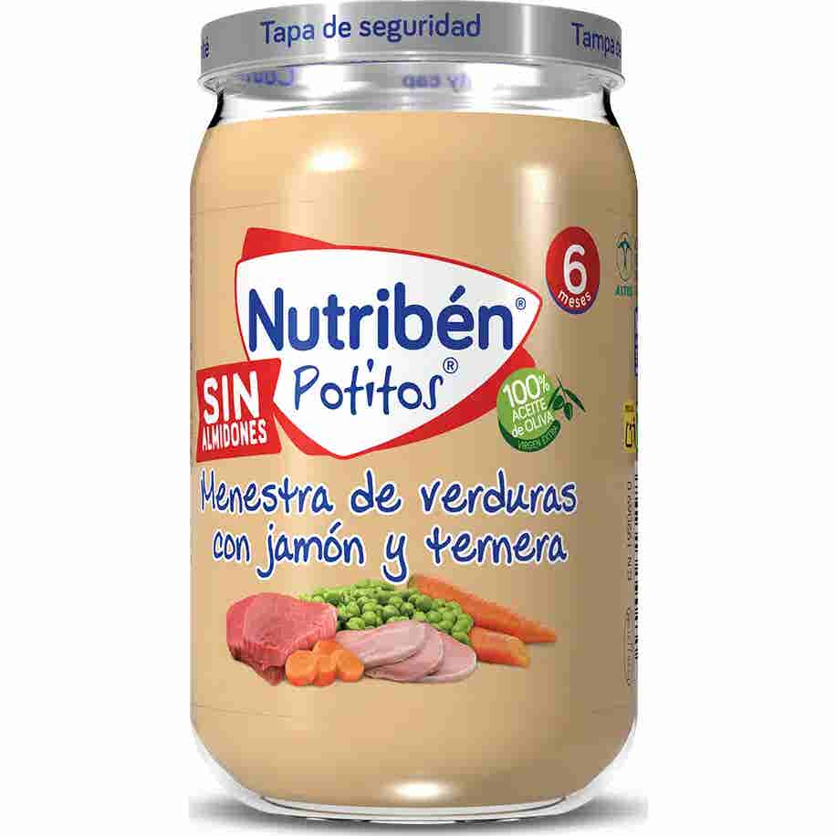 Nutribén Petits Pots Sans Amidon Purée De Légumes Jambon Bœuf +6m 235g