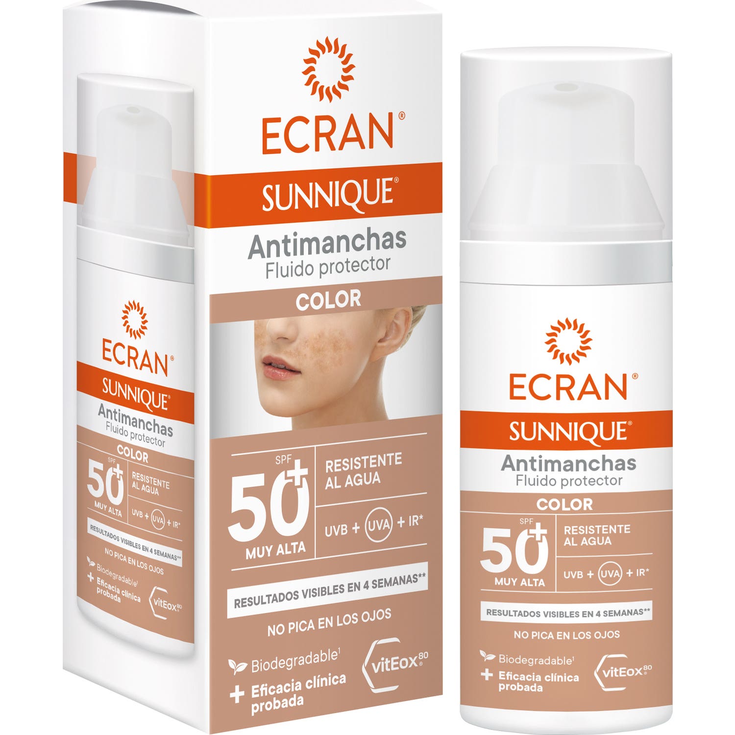 Ecran Sunnique Fluido Antimanchas Color Spf50+ 50Ml