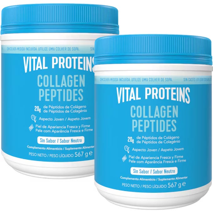 Vital Proteins Pack Collagen Peptides Péptidos de Colágeno Sin Sabor 2x567g