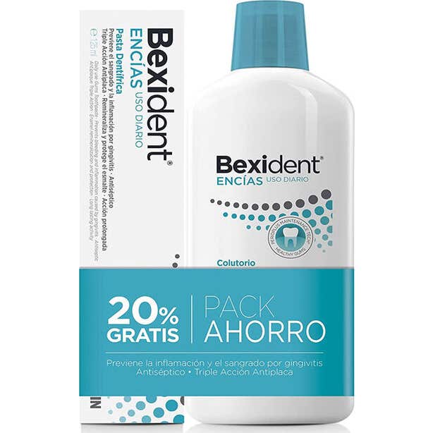 Pack Bexident Gommes Triclosan Dentifrice 125ml + Gommes Triclosan Bain de bouche 500ml