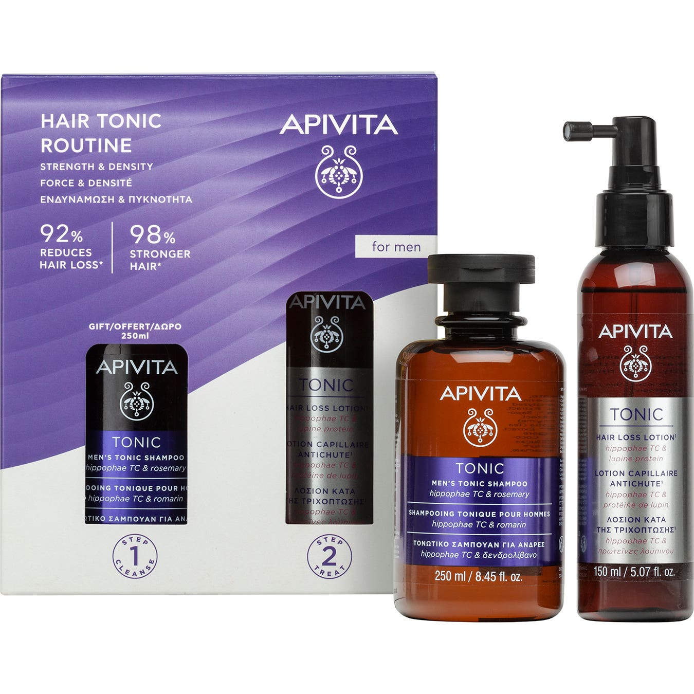 Apivita Men's Hair Loss Lotion 150ml + Shampoo 250ml