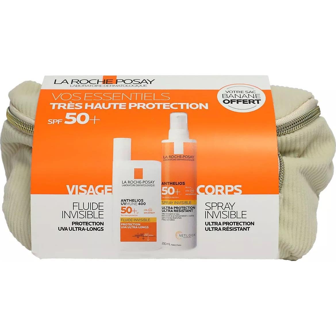 La Roche Posay Kit Spf50 Anthelios Visage Fluide + Spray + Sac